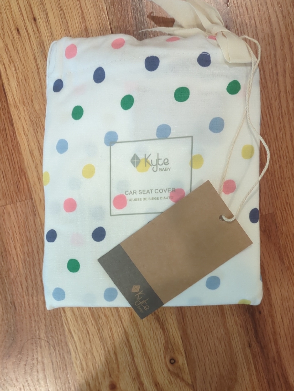 Kyte BABY Polka Dot Car Seat Cover - Cream with Multicolor Dots